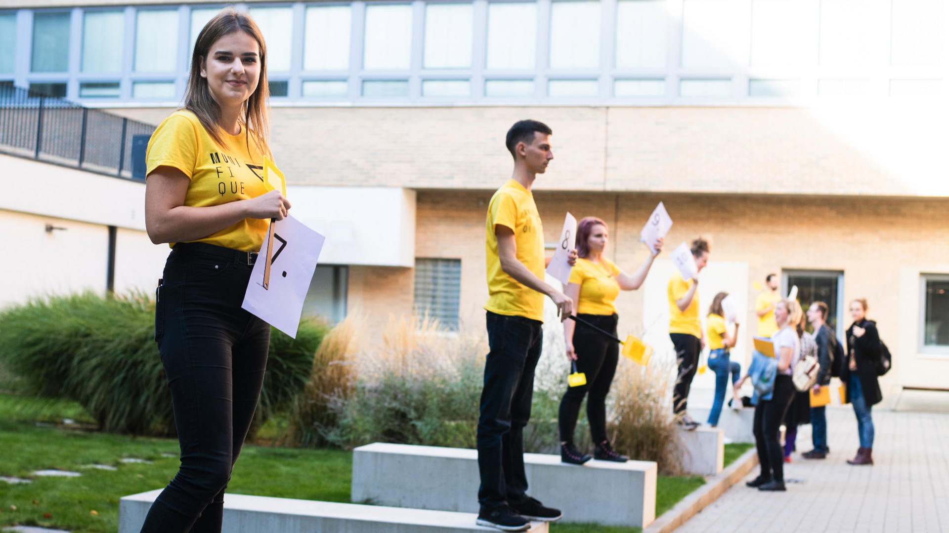 FI ambassadors waiting for their groups to form