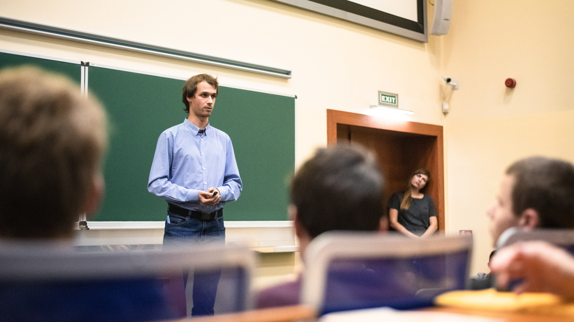 Students' presentation in the lecture hall