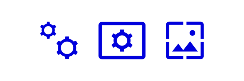 AI for Image Processing symbolic icons