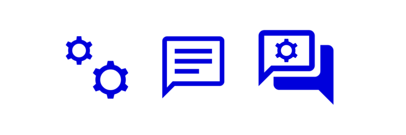 AI for Text Processing symbolic icons