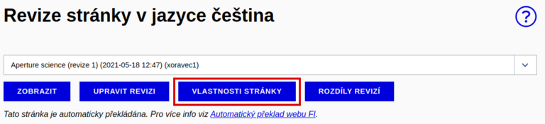 Vlastnosti stránky