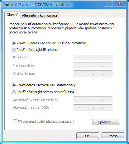 DHCP settings