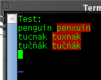 screenshot of spell-checking