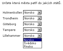 Příklad otázky Connecting Objects