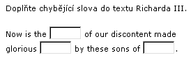 Příklad otázky Fill-In-Blank