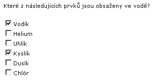 Příklad otázky Multiple Response