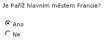 Příklad otázky True/False