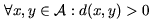 d(x,y) > 0