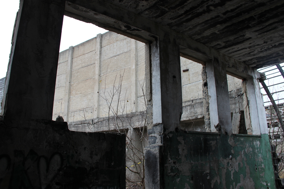 Inside abandoned factory