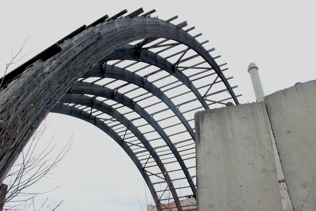 Arching factory roof